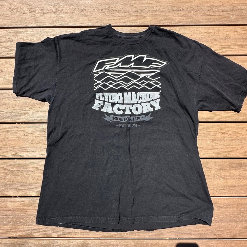 FMF Flying Machine Factory Ride For Life Black‎ Graphic T-Shirt Mens XXL